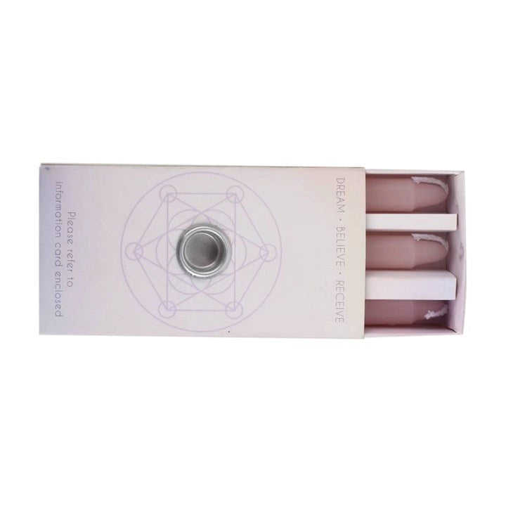 Box with a geometric design and text on a white background