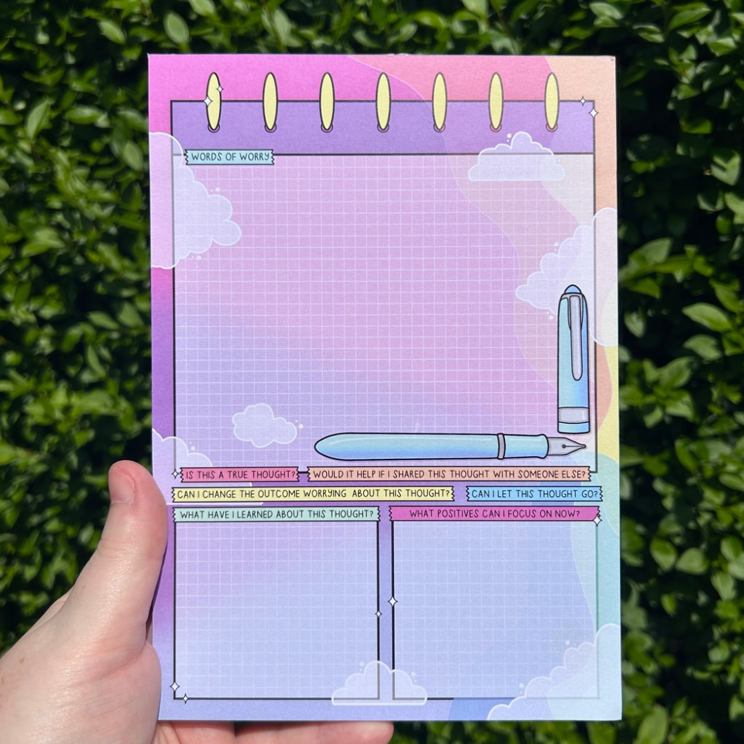 Worry & Positivity Notepad Set - Emotional Support Stationery Duo
