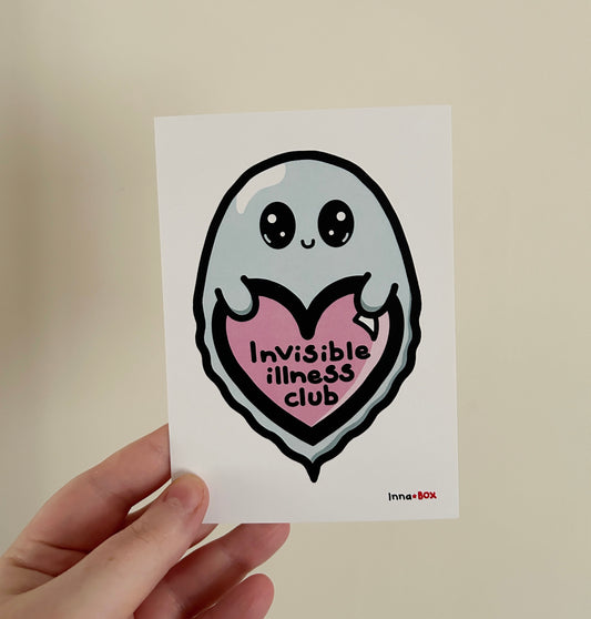 Invisible Illness Club Postcard - Cute Stationery for Personal Notes