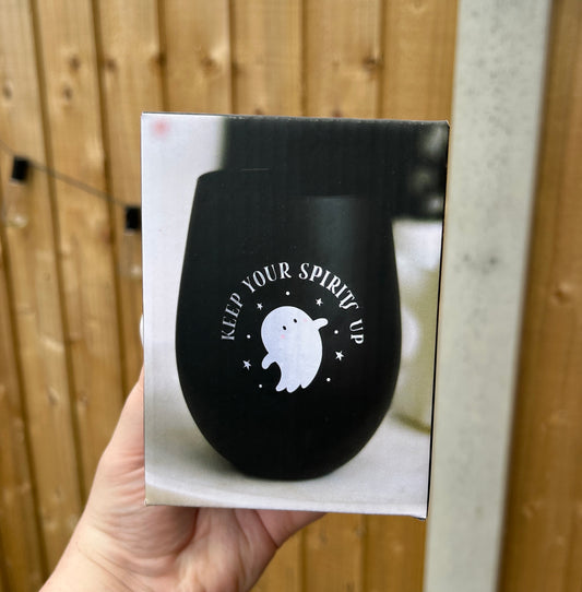 Keep Your Spirits Up Stemless Ghost Glass - Fun Halloween Drinkware