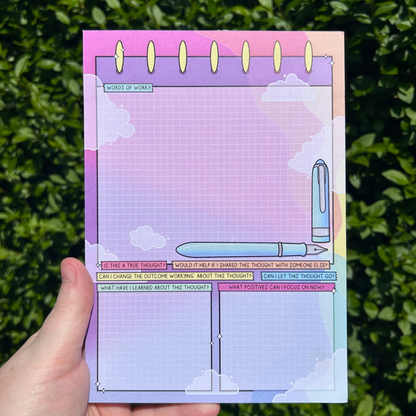 Worry & Positivity Notepad Set - Emotional Support Stationery Duo