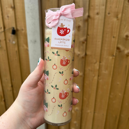 Sugarplum Fun Gingerbread Latte Tube Candle – Festive Home Fragrance