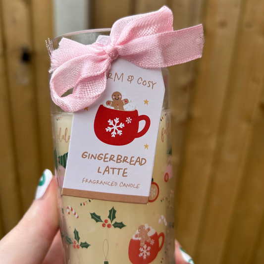Sugarplum Fun Gingerbread Latte Tube Candle – Festive Home Fragrance