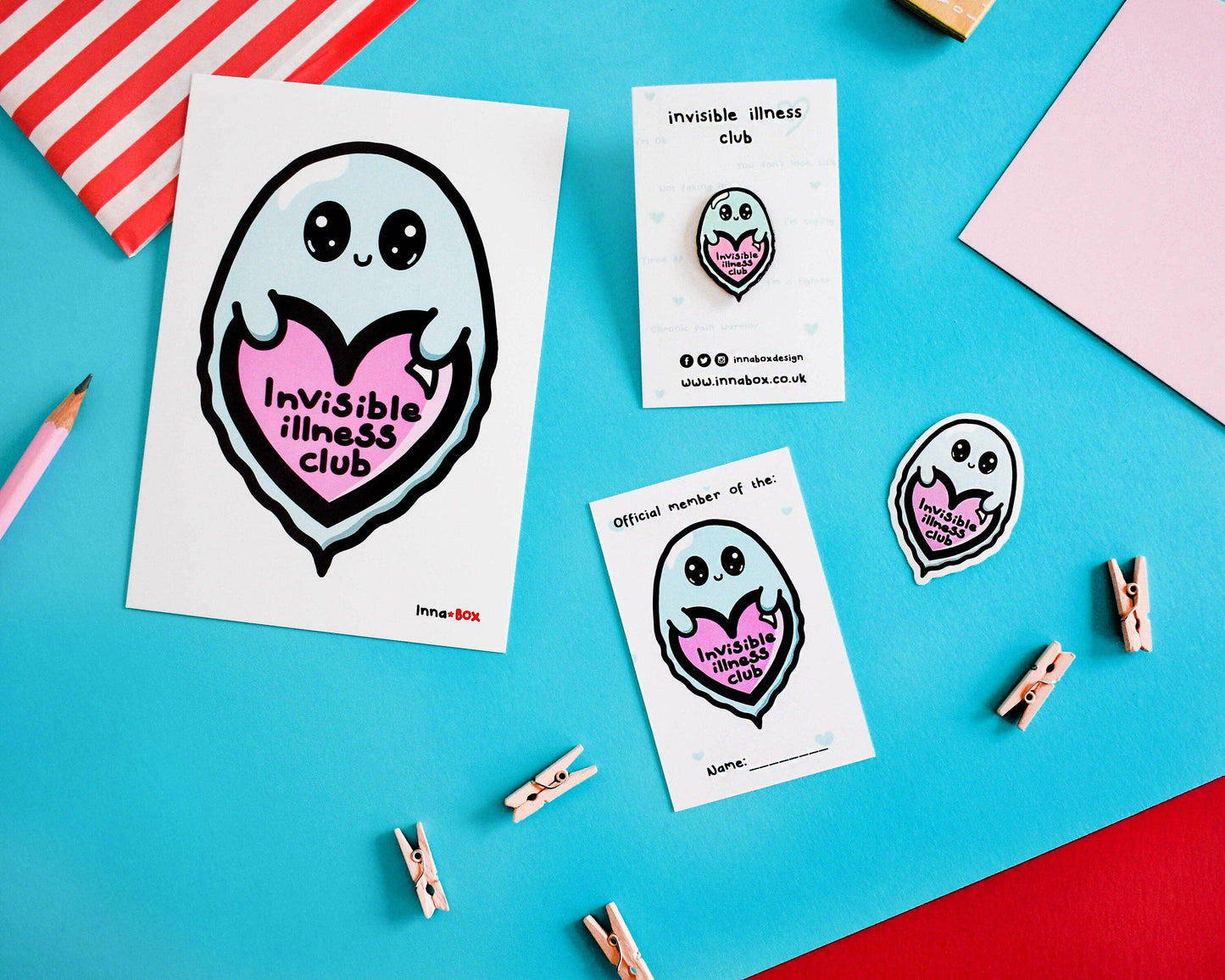 Invisible Illness Club Postcard - Cute Stationery for Personal Notes