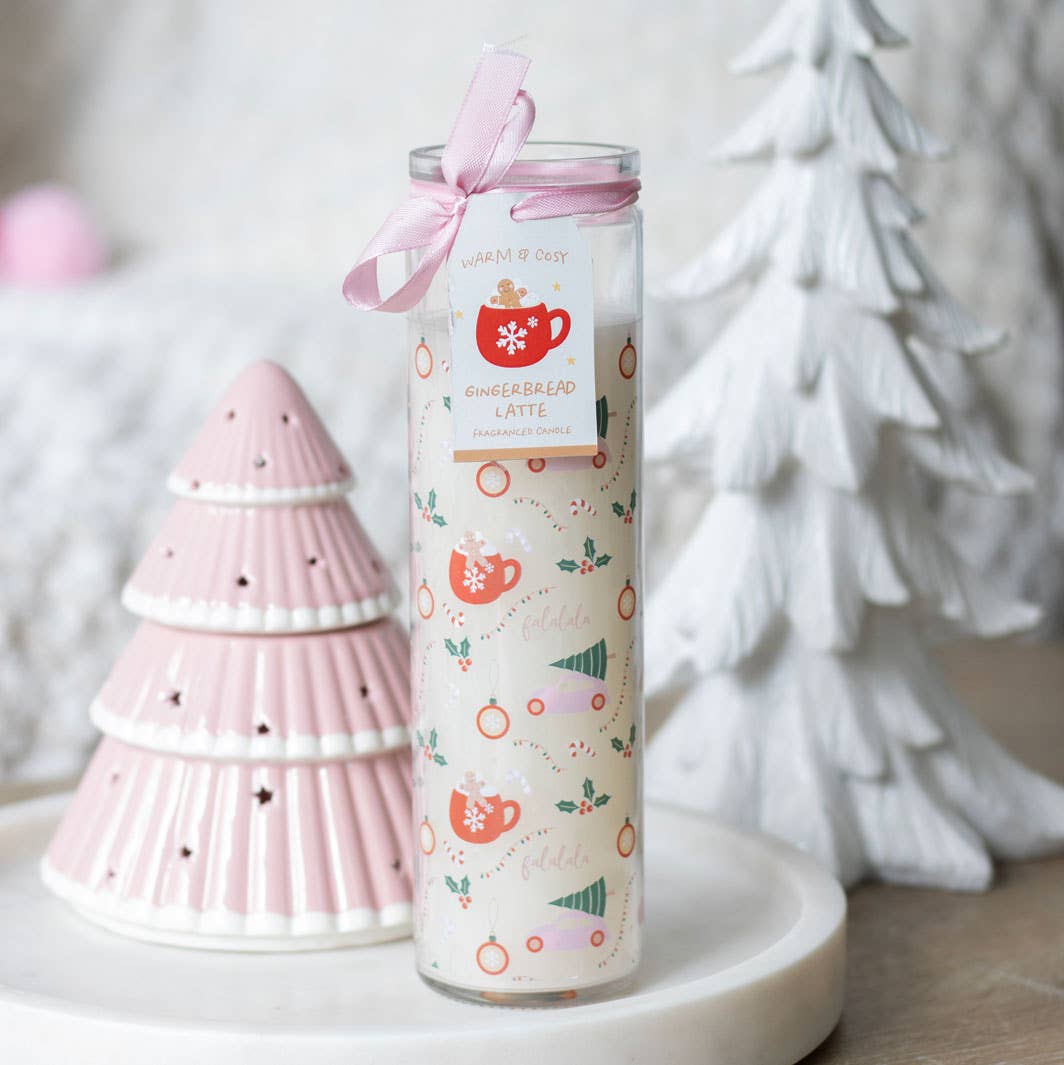 Sugarplum Fun Gingerbread Latte Tube Candle – Festive Home Fragrance