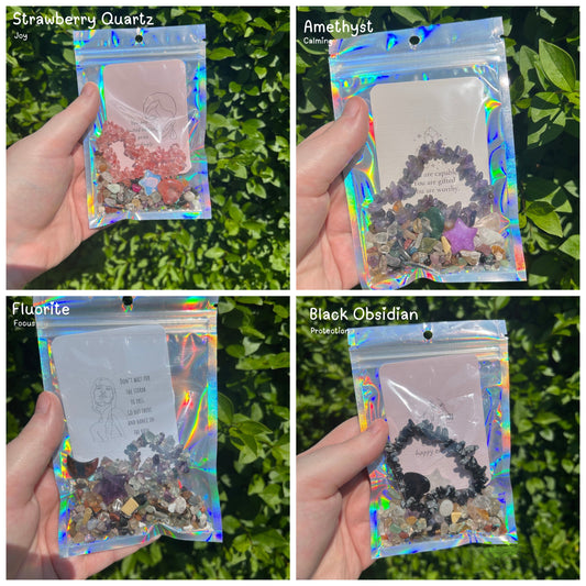 Mindful Moments Crystal Charm Kits – Bracelet, Gems & Affirmation Card