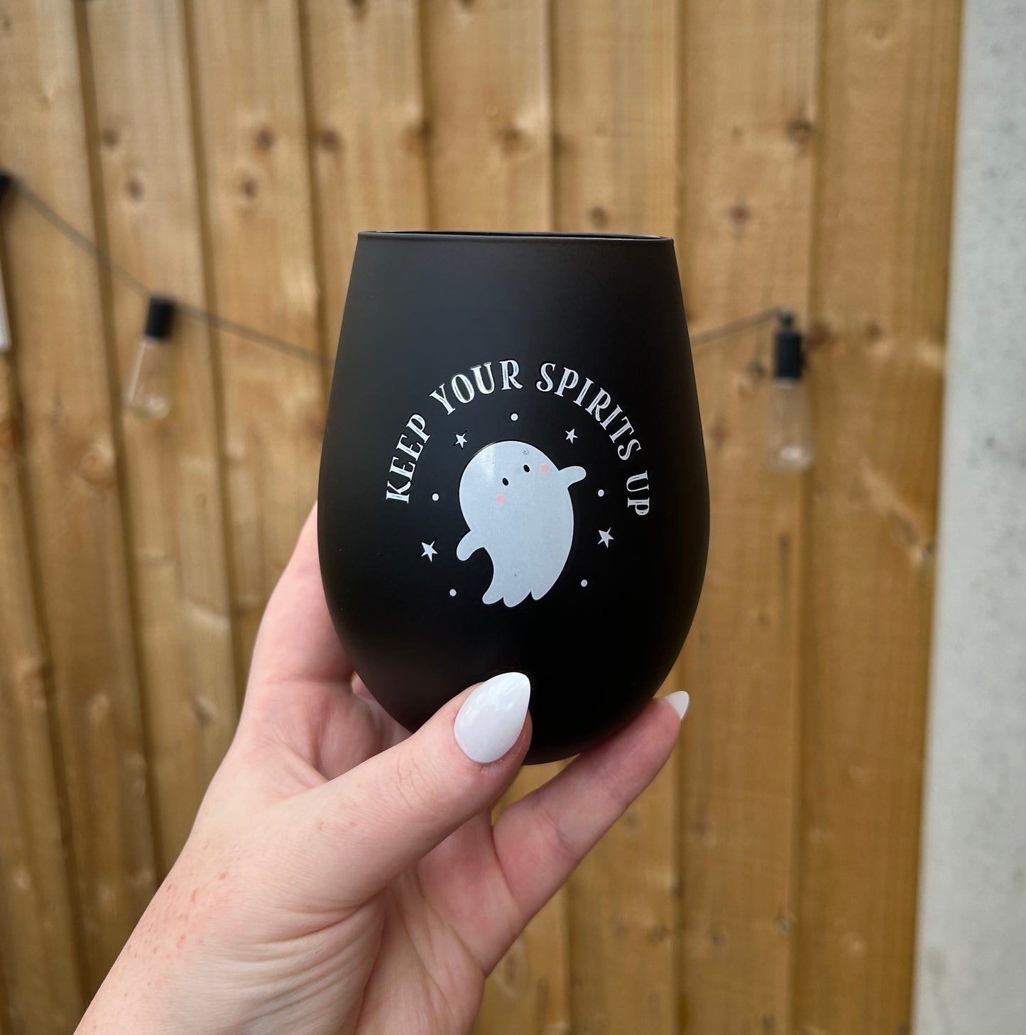 Keep Your Spirits Up Stemless Ghost Glass - Fun Halloween Drinkware