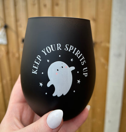 Keep Your Spirits Up Stemless Ghost Glass - Fun Halloween Drinkware