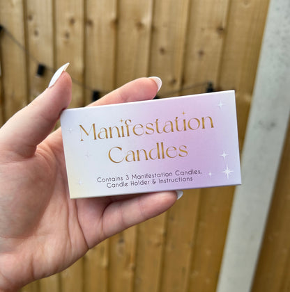 3 Manifestation Spell Candles – Intention & Ritual Gift Set