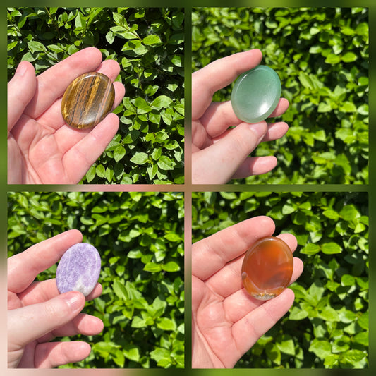 Crystal Worry Stones - Grounding Pocket Tool for Calm & Focus