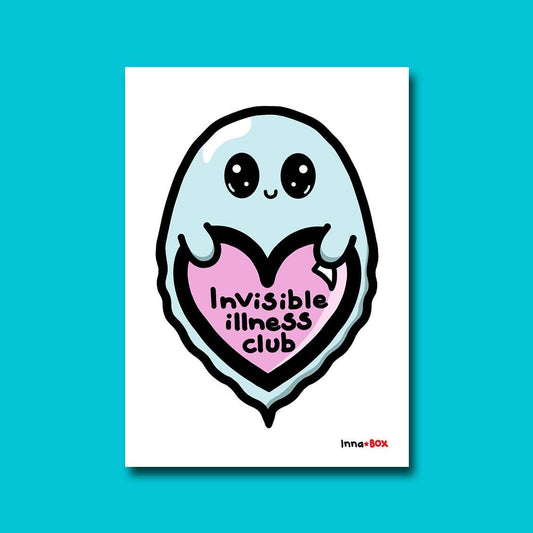 Invisible Illness Club Postcard - Cute Stationery for Personal Notes