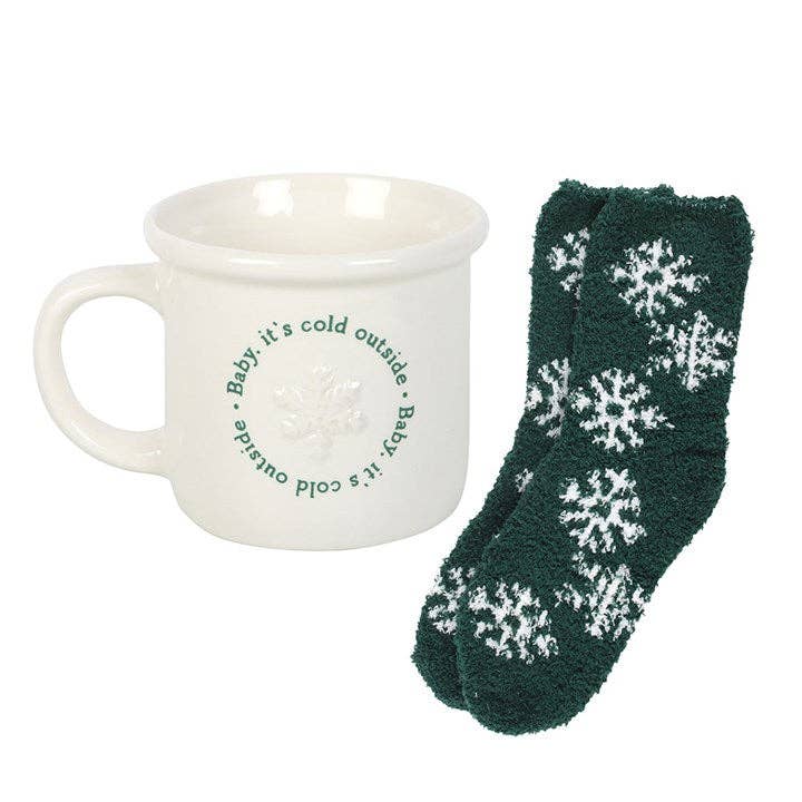 Baby It’s Cold Outside Winter Mug & Socks Set - Cosy Festive Gift