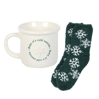 Baby It’s Cold Outside Winter Mug & Socks Set - Cosy Festive Gift