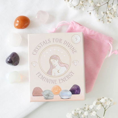 Set of 5 Crystals For Divine Feminine Energy