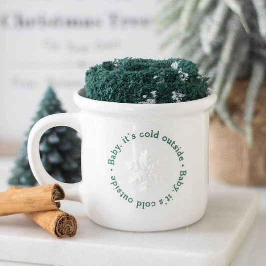 Baby It’s Cold Outside Winter Mug & Socks Set - Cosy Festive Gift